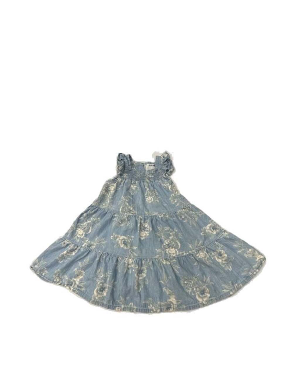 Old Navy Ruffle-Trim Tiered Floral Chambray Swing Dress
